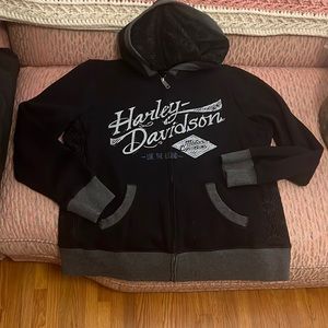 Harley-Davidson Hooded Zip-Up Sweatshirt ~ XL ~ Lace ~ LIKE NEW